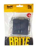 BRITE Выключатель 2-клавишный с индикацией 10А ВС10-2-1-БрМ маренго IEK