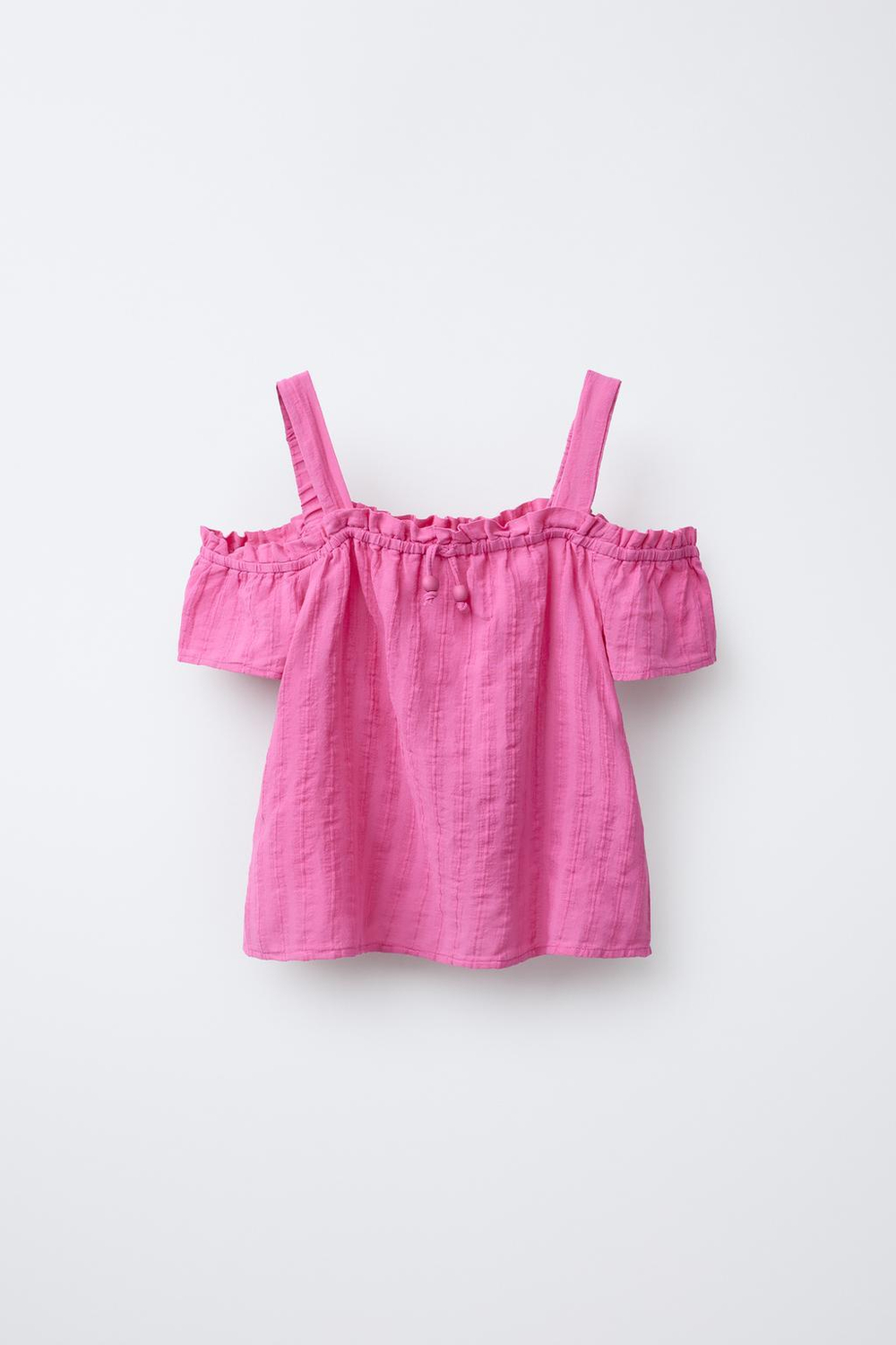 ZARA ТОП С ОТКРЫТЫМИ ПЛЕЧАМИ, ТЕМНАЯ ФУКСИЯ