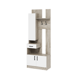 Вешалка Вега ВШ-1, Дуб крафт серый, Белый