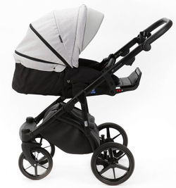 Детская коляска Adamex Nola 2 в 1 N-PS46 (СВ. СЕРЫЙ + СВ. СЕРАЯ КОЖА)