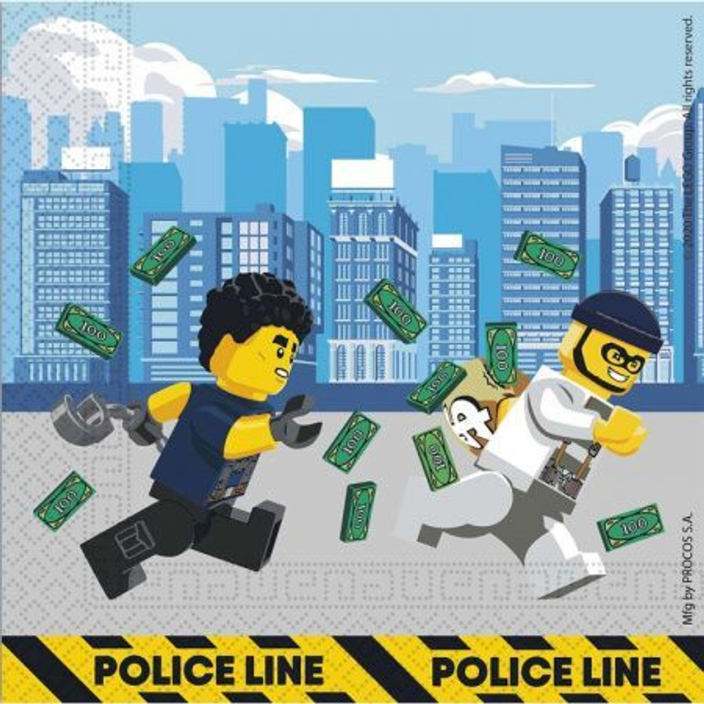 Распродажа Салфетки LEGO CITY  лего сити 33см 20шт.