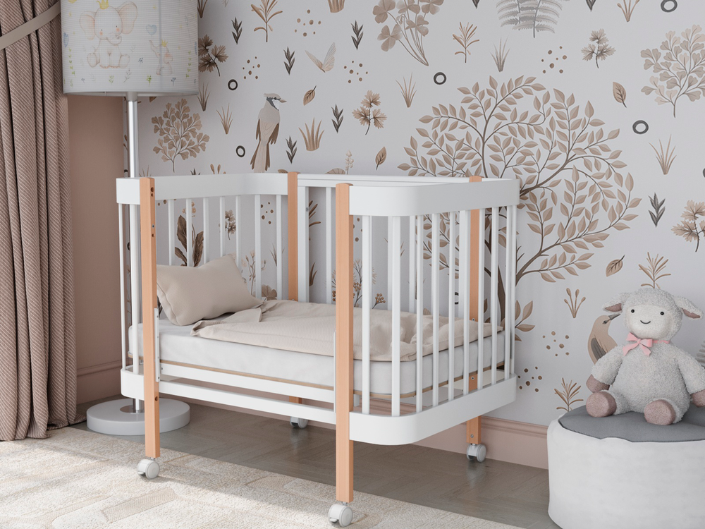 Кровать Incanto Mimi продольный маятник цвет белый/бук