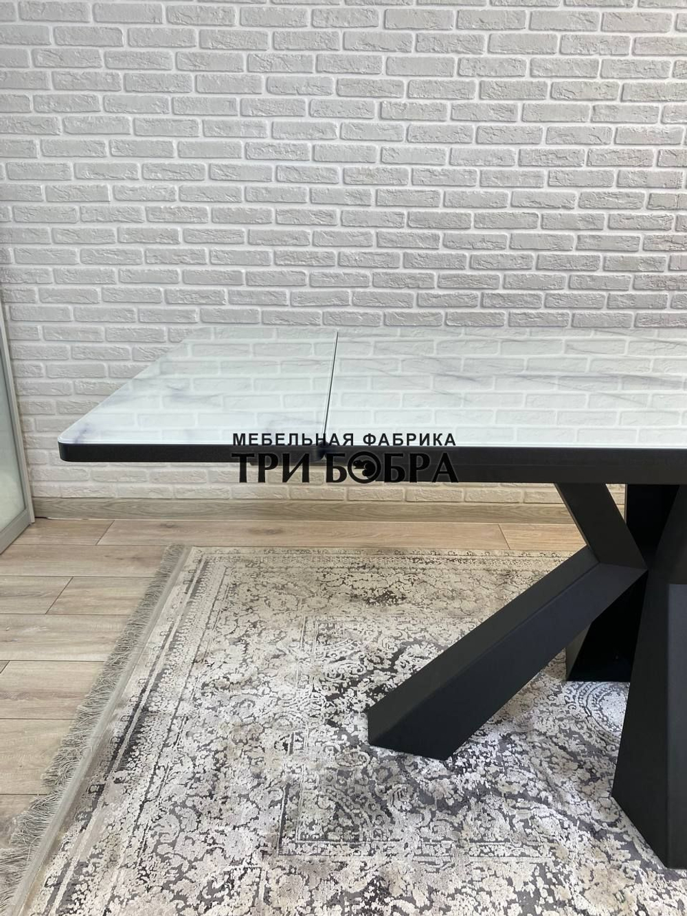 Кухонный раздвижной стол "Спайдер", итальянский мрамор