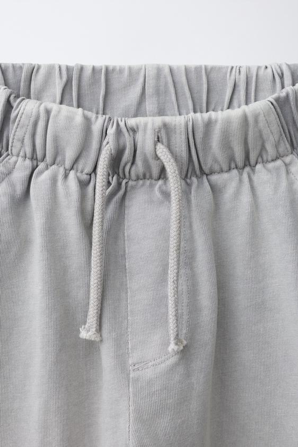 ZARA БРЮКИ BAGGY ИЗ ПЛОТНОГО ТРИКОТАЖА, СВЕТЛО-СЕРЫЙ