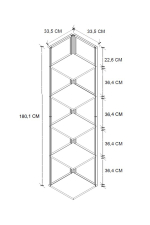 Угловой стеллаж SELANIK 180х35 - антрацит