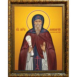 Макарий Высокоезерский преподобный. Икона на холсте.