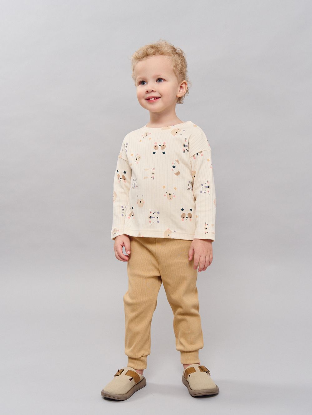 Брюки со спущенным шагом "Песок" из кашкорсе 0+