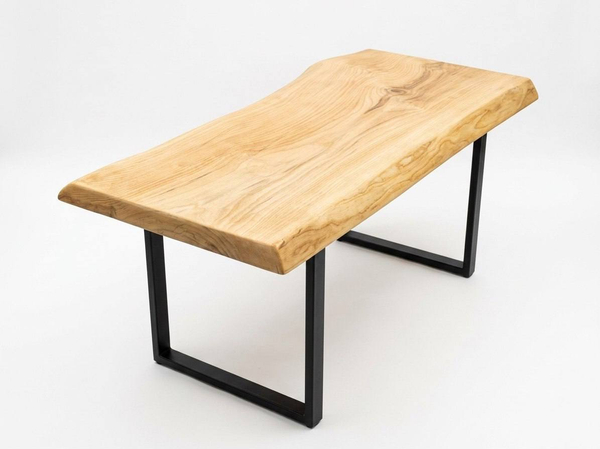 Обеденный стол из слэба тополя WHITE 120