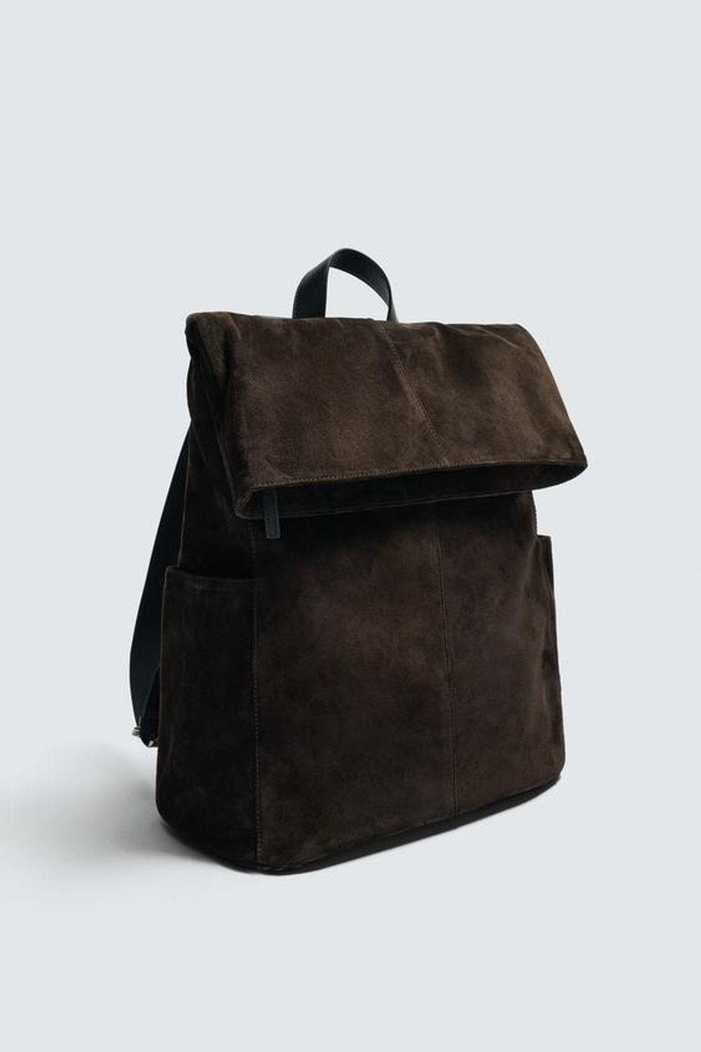 ZARA РЮКЗАК ИЗ КОЖИ С КЛАПАНОМ, КОРИЧНЕВЫЙ