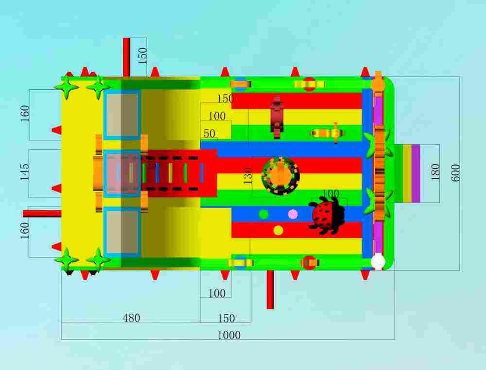 Коммерческий надувной батут «Тигриная страна 6», 10*6*5,5 м