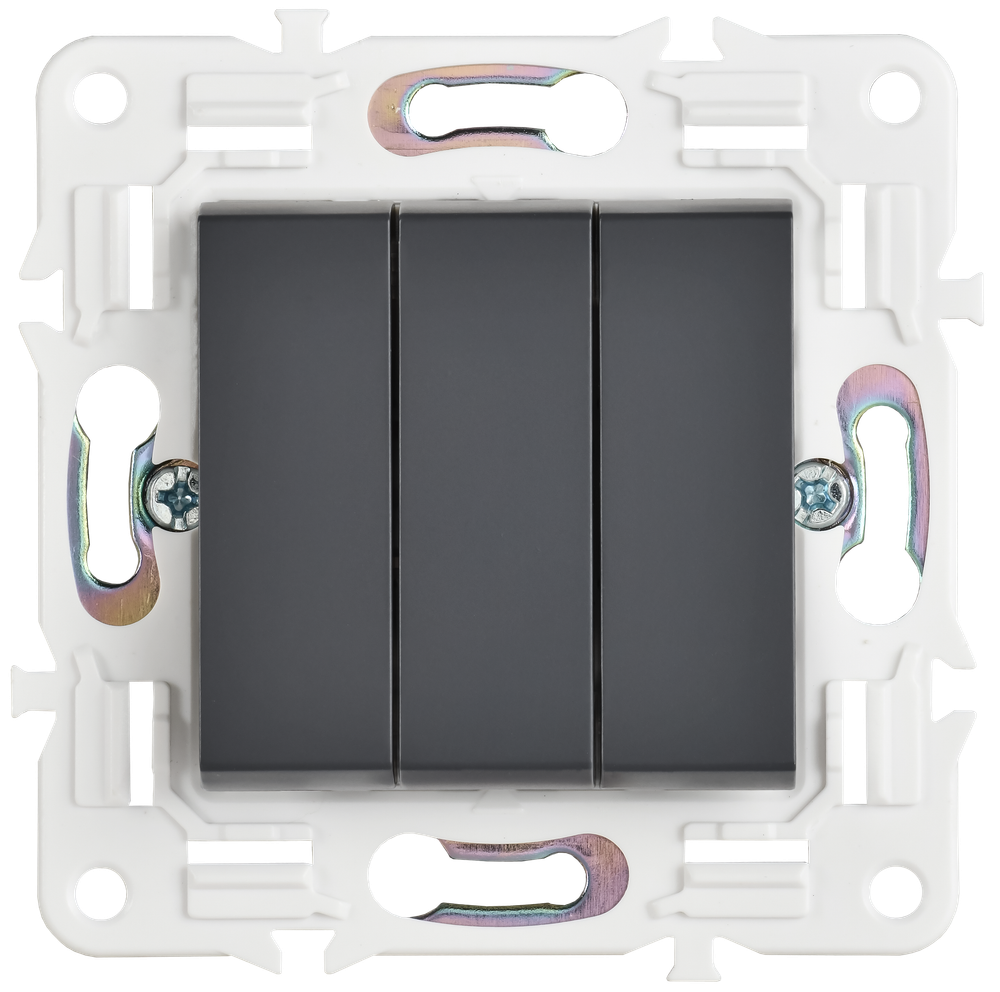 SKANDY Выключатель 3-клавишный 10А SK-V11T титан IEK