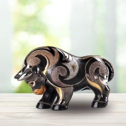 De Rosa Rinconada Керамическая статуэтка Бык черный Wild Life Collection
