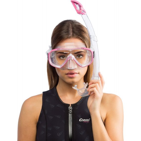 Набор для снорклинга Cressi Onda Box (Маска Onda + Трубка Mexico + Бокс) розовый
