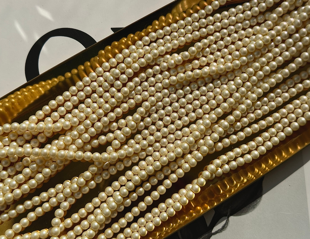 "Жемчуг круглый" 4мм, "Майорка. Имитация" (нить)