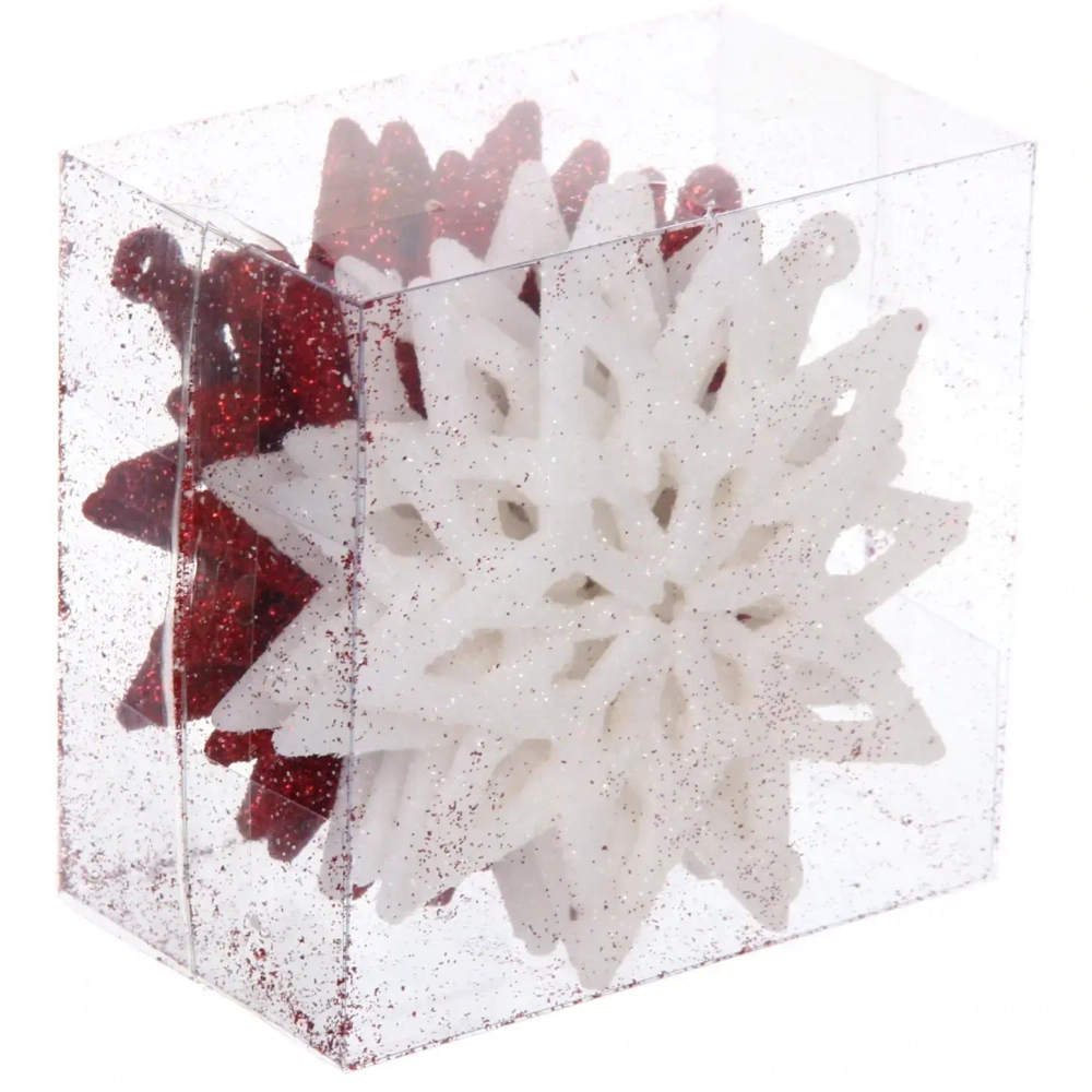 Набор ёлочных украшений «Сказочная зима» 45 предметов, Красный/Белый