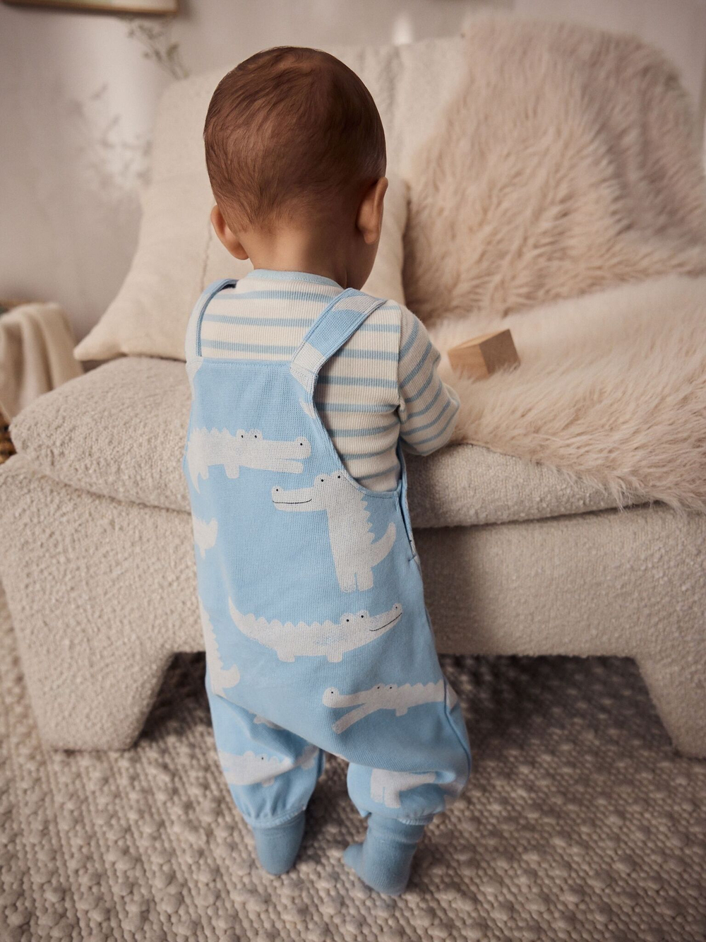 Комбинезон и боди в комплекте для малышей Next E47-394, Молочный, Голубой