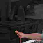 Пневмокаркасная всесезонная палатка «Тёплая Искра» 3,6×4,8×2,2 м — с печкой, из ПВХ, чёрная