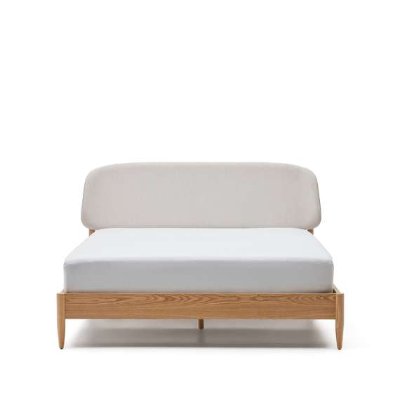 Кровать Octavia из ясеневой фанеры с белым мягким изголовьем 180x200 см