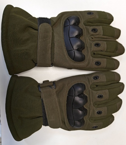 Перчатки тактические зимние с костяшками. (Олива)