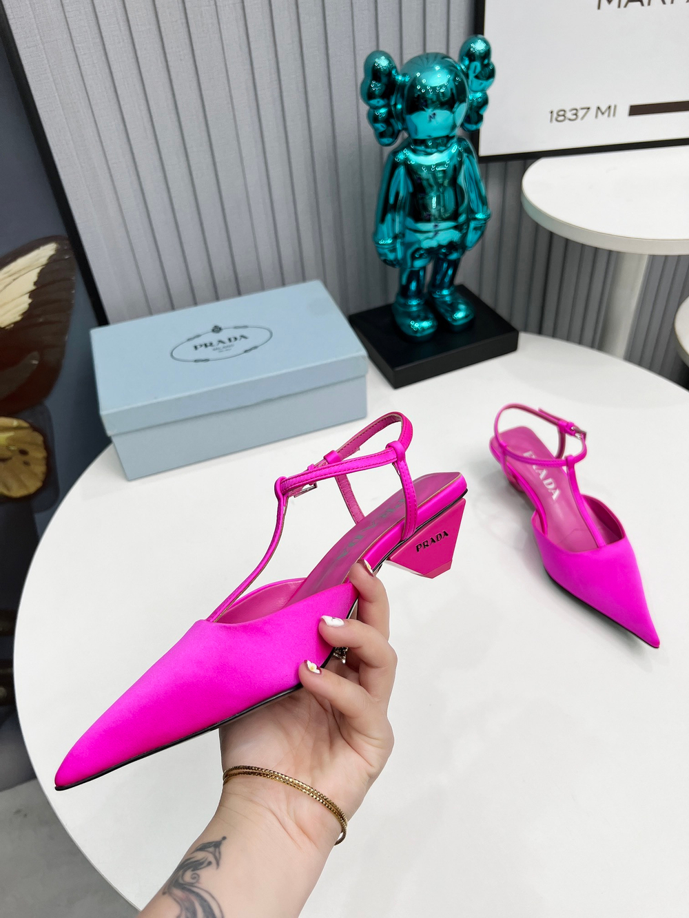 Prada Satin Slingback Pumps