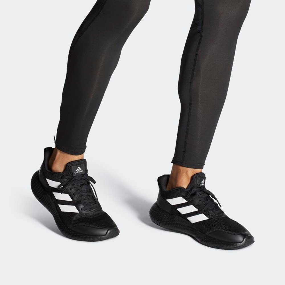 Adidas Edge Gameday comfortable and versatile non-slip lightweight low-cut casual running shoes for men and women in the same black and white