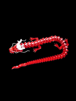 Китайский дракон, гибкая игрушка-антистресс, подарок, украшение интерьера, 45 см., 3D печать, красно-белый