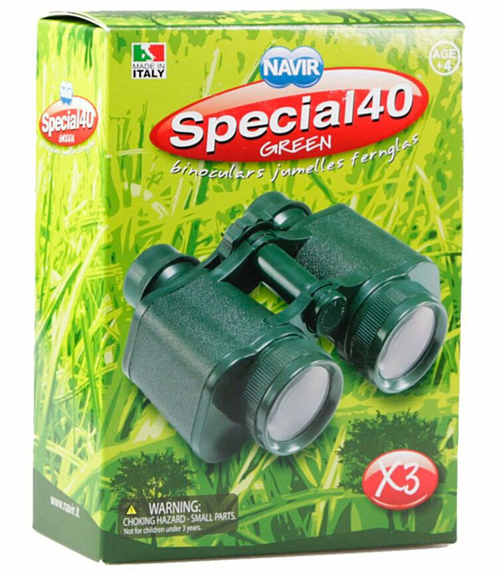 Бинокль детский Navir «Полевой» 3x, зеленый, с футляром