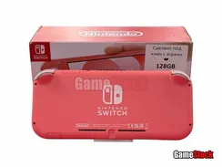 Игровая приставка Nintendo Switch Lite 32GB Коралловый (Новый) + Чип + 128GB Б/У