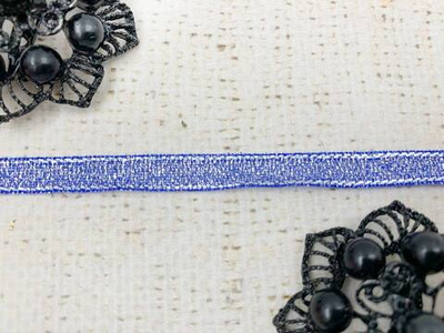 Лента парча, ш. 0,6 см, синий