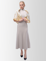 Платок «Реки России» бежевый 100% шёлк