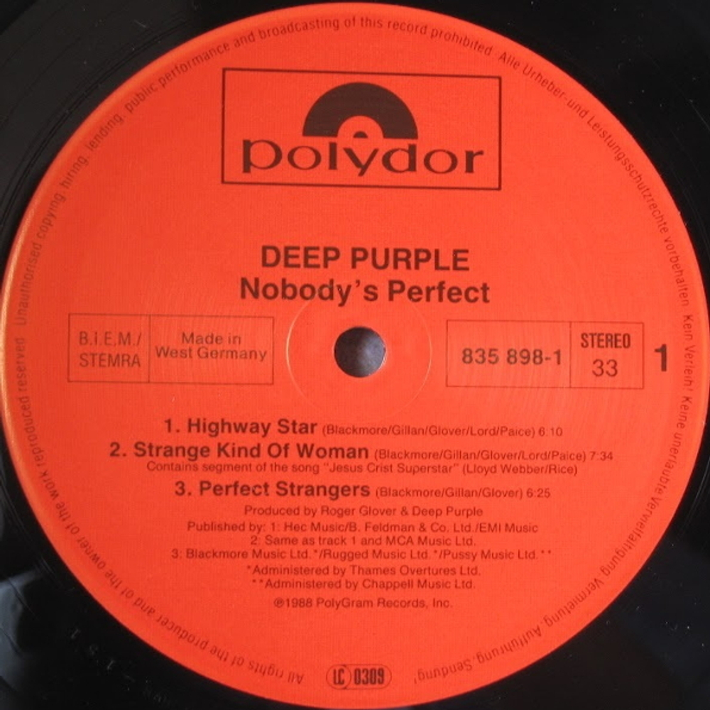 Deep Purple / Nobody's Perfect (2LP)