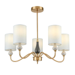 6590/5 CLASSI LN26 055 латунь/мятный зеленый, металл, керамика/текстиль Люстра подвесная E14 5*40W 220V ANRI