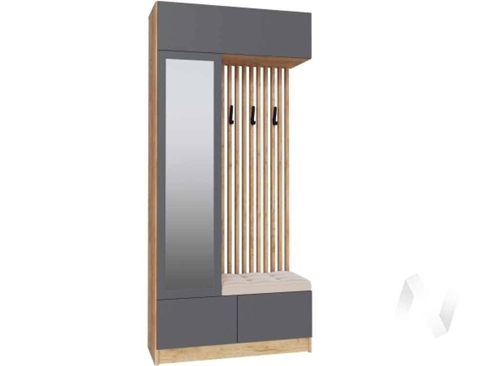 Центральная секция Прихожая Руэлла (дуб крафт золотой/графит серый)