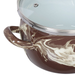 Кастрюля сталь, эмал, 4 л, с крыш, Сантэкс, Шейк коричнево-белый, 1-2440111, индукц