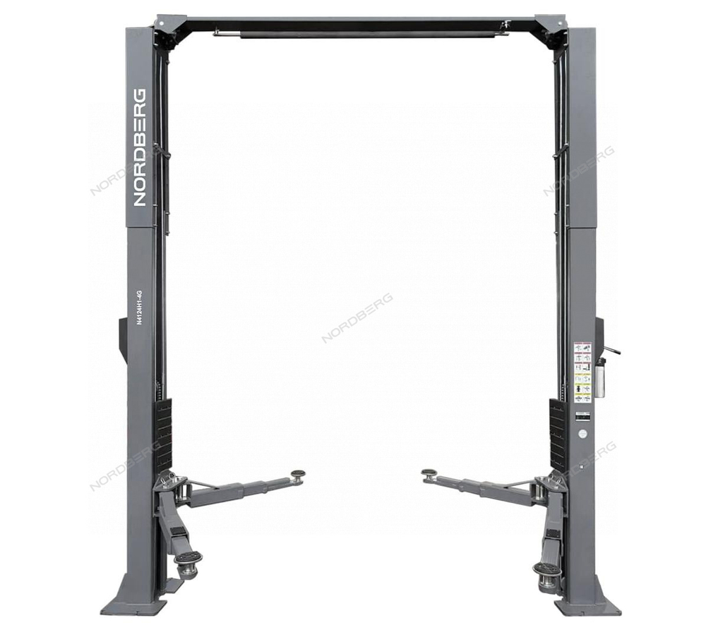 Подъемник двухстоечный 4 т, верхняя синхронизация, H=4,1 м, 220 В, серый NORDBERG N4124H1-4G_220