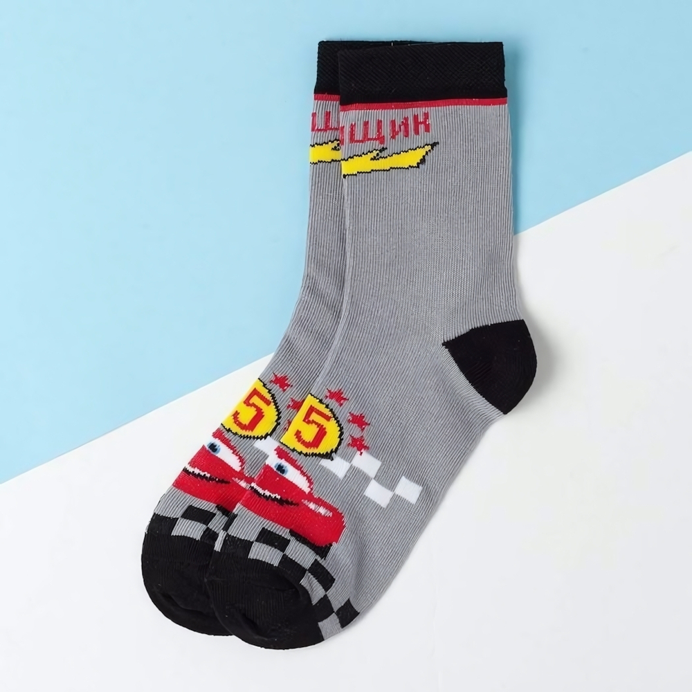 Носки д/мал "Тачки: Гонщик" р.16-18 сер (Disney) 1201002