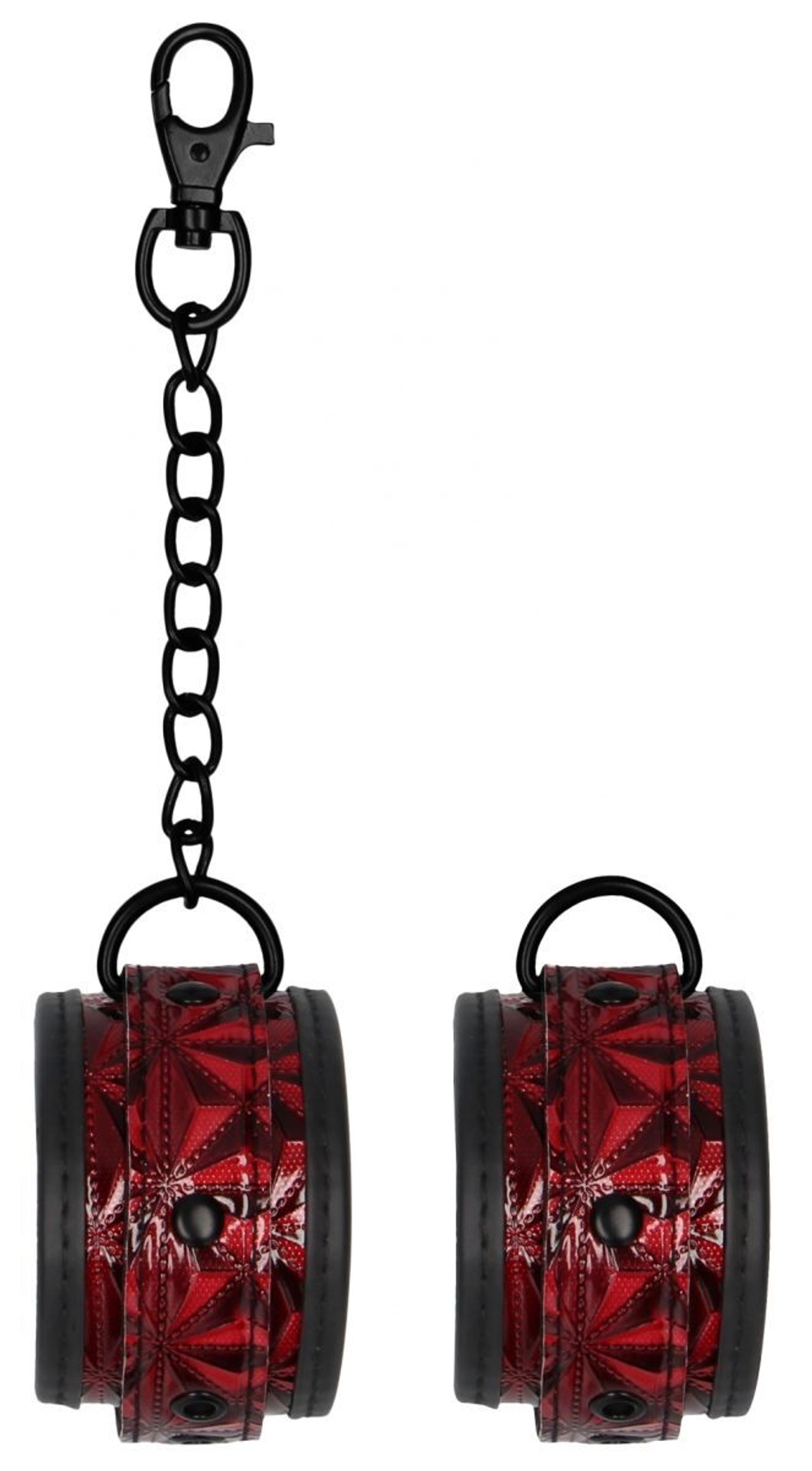 Красно-черные поножи Luxury Ankle Cuffs (Цвет: красный с черным)