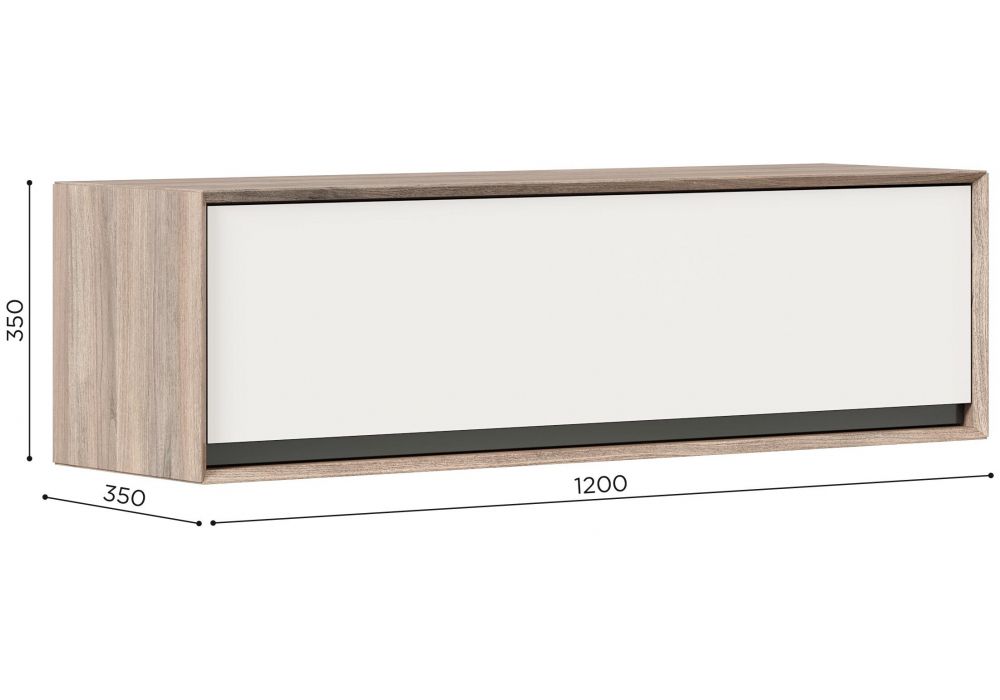 Шкаф навесной Электра 1200 вяз дымчатый / белый