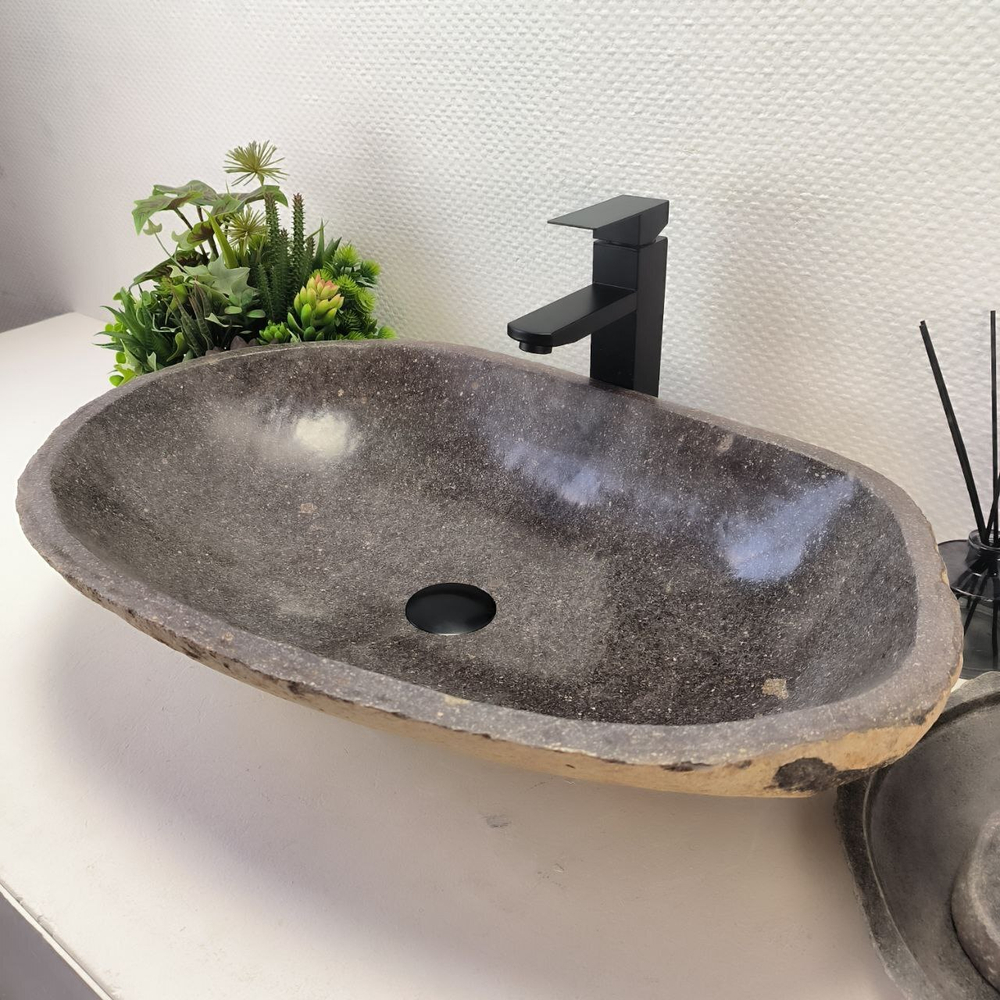 Каменная раковина из речного камня RS-63499 (66*42*16) 0124
