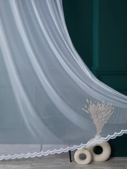 Тюль греческая сетка с волнистой каймой 300х250