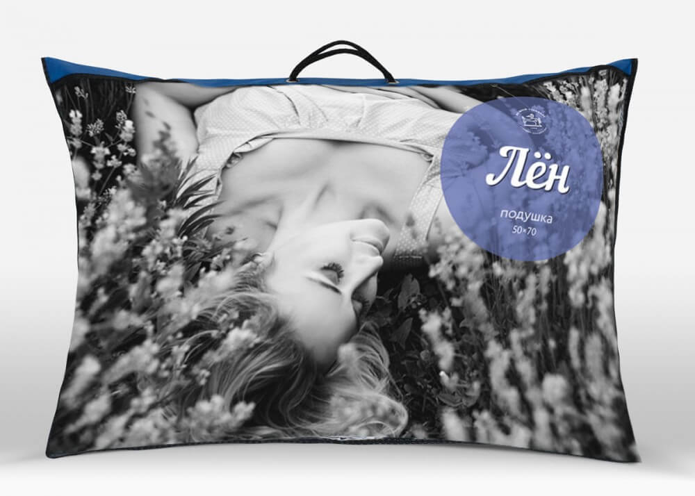 Подушка Оригинал ЛЁН упругая 30% лён/70% хлопок