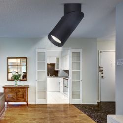 Светильник накладной ЭРА OL18 BK под лампу MR16 GU10 поворотный черный | Накладные светильники