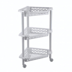 Этажерка угловая "тереза" 3 полки 400х270х610 мм (светло-серый)