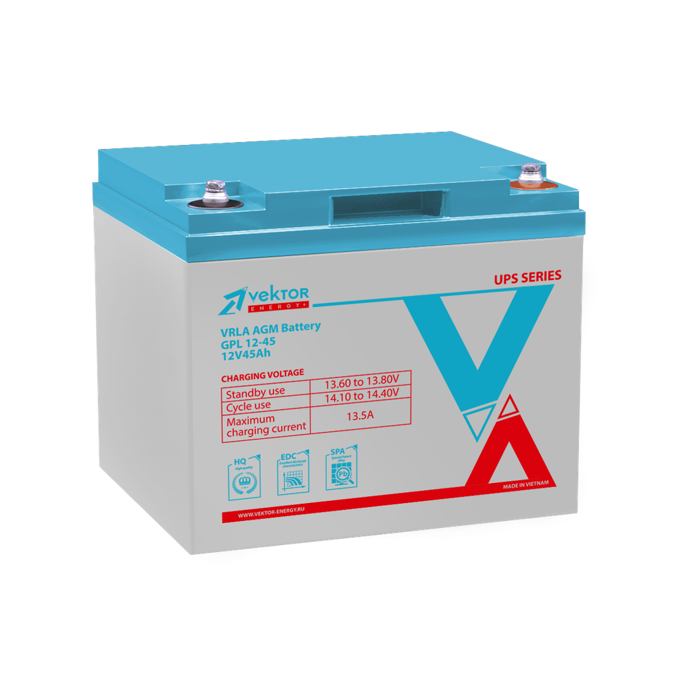 Аккумулятор  VEKTOR ENERGY GPL 12-45