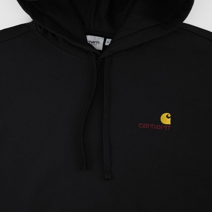 Толстовка мужская Carhartt WIP Hooded American Script артикул:I028279_black - купить в магазине Дайс