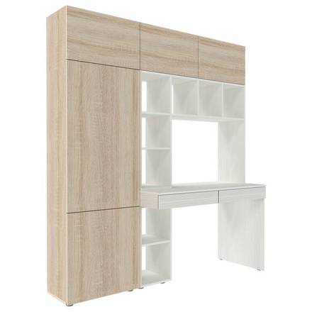 Стол письменный со стеллажом и шкафом КарИВи 1800 Винтерберг Дуб Сонома