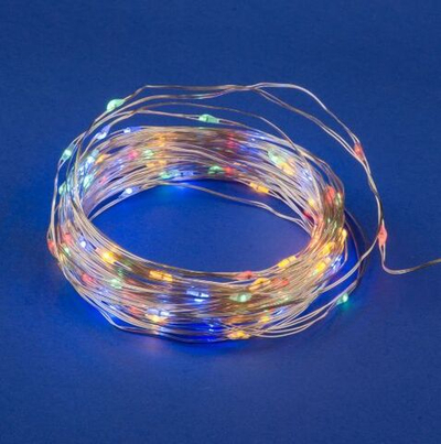 Гирлянда светодиодная на батарейках 3AA (не в/к), Роса, 10м. 100 светодиодов разноцветный Uniel UL-00005483