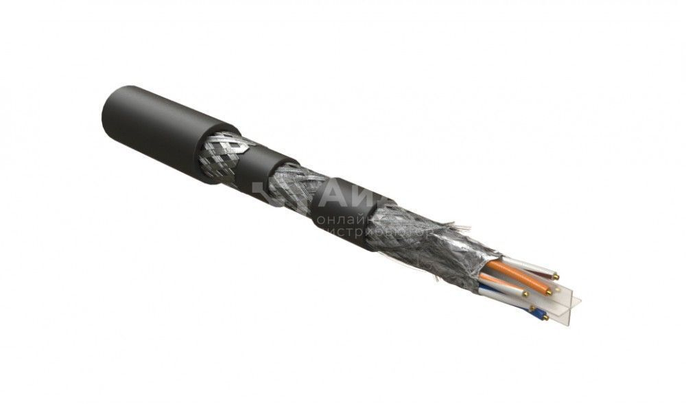 Кабель интерфейсный промышленный Hyperline IFUTP4-C6-S23/1-ARM/W-LSZH/NY-BK
