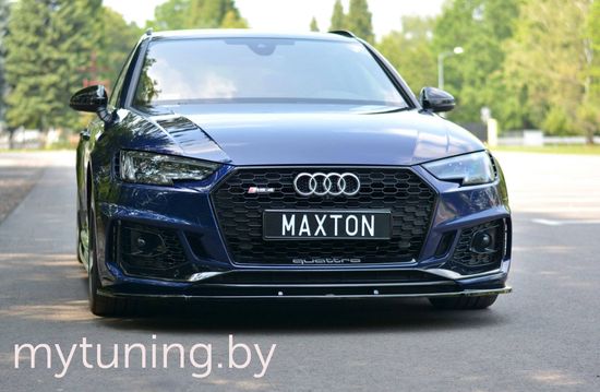 Сплиттер бампера переднего V.1 для AUDI RS4 B9 (17-...)
