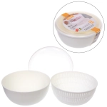 Дуршлаг пластиковый «Фаттория» 24*11см двойной с чашей и крышкой